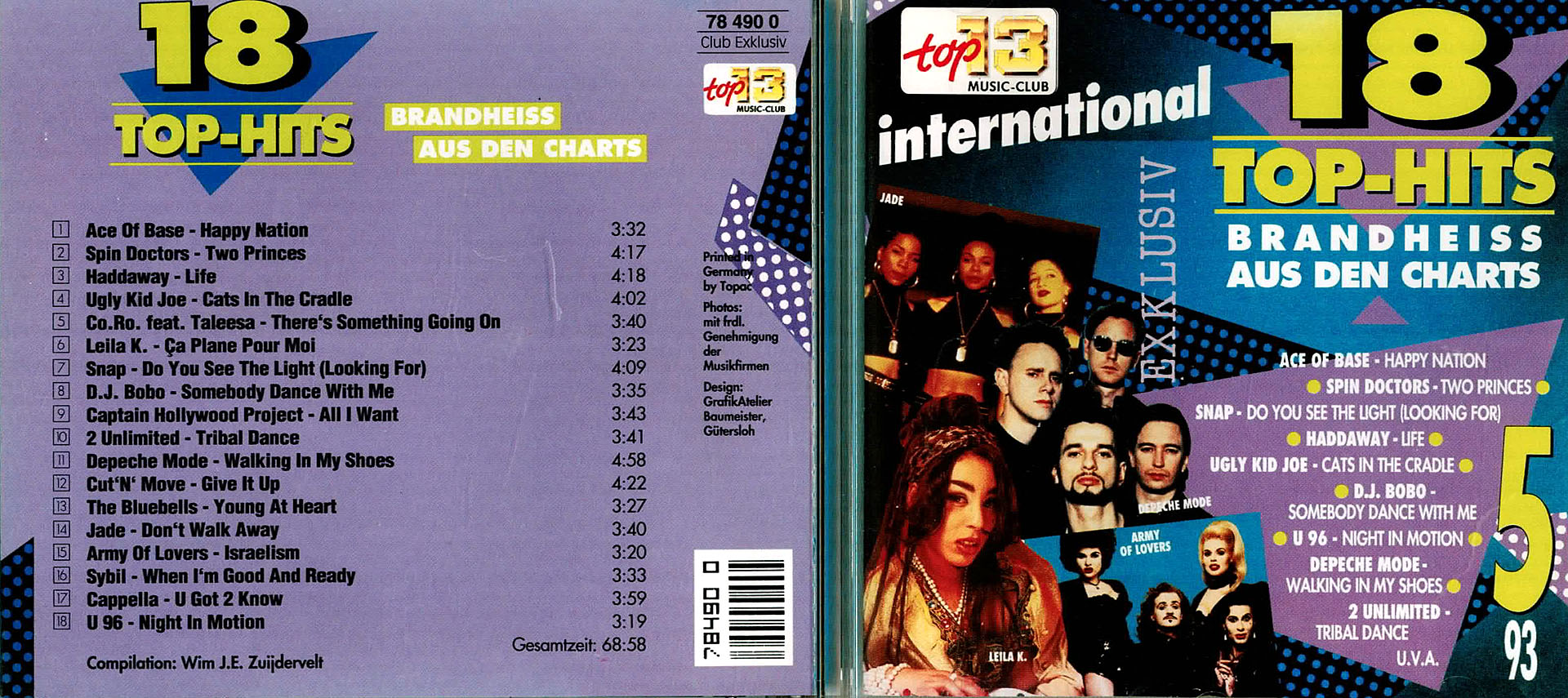 18 Top Hits aus den Charts 5/93 - Ace Of Base / D.J. Bobo / U96 / Depeche Mode u.v.a.m